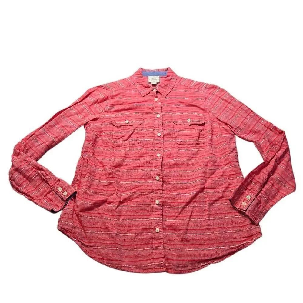 St Johns Bay stripped longsleeve buttondown shirt M